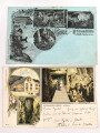 "Die Erdmannshöhle bei Hafel" datiert 1910, 32 Seiten und 2 Postkarten dazu