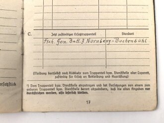 Soldbuch Luftwaffe , ausgestellt am 2.10.1943 bei Luftgau Paris.