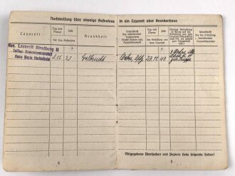 Soldbuch Luftwaffe , ausgestellt am 2.10.1943 bei Luftgau Paris.