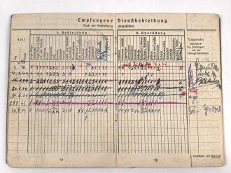 Soldbuch Luftwaffe , ausgestellt am 2.10.1943 bei Luftgau Paris.