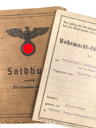 Soldbuch Panzertruppe, ausgestellt am 26.8.1939 bei Artillerie Regiment 19