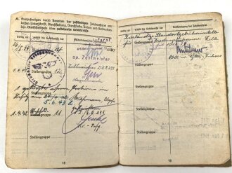 Soldbuch Panzertruppe, ausgestellt am 26.8.1939 bei Artillerie Regiment 19