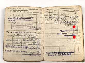 Soldbuch Panzertruppe, ausgestellt am 26.8.1939 bei Artillerie Regiment 19