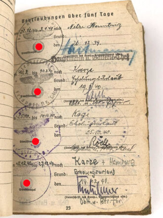 Soldbuch Panzertruppe, ausgestellt am 26.8.1939 bei Artillerie Regiment 19