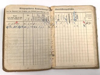Soldbuch Panzertruppe, ausgestellt am 26.8.1939 bei Artillerie Regiment 19