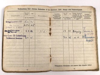 Soldbuch Panzertruppe, ausgestellt am 26.8.1939 bei Artillerie Regiment 19