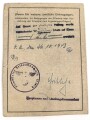 Soldbuch Panzertruppe, ausgestellt am 26.8.1939 bei Artillerie Regiment 19