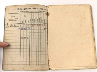 Soldbuch Luftwaffe , ausgestellt 1.9.1940 bei Landesschützen Ausbildungs Kompanie Detmold.
