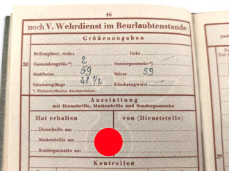 Wehrpaß Heer, eingestellt  am 28.8.43 bei grenadier Ersatz Regiment Großdeutschland
