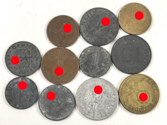 11 Stück Kleinmünzen III.Reich