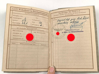 Wehrpaß Heer, eingestellt am 12. februar 1940 bei Pionier Ersatz Btl. 24 Riesa.