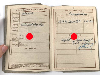 Wehrpaß Heer, eingestellt am 12. februar 1940 bei Pionier Ersatz Btl. 24 Riesa.