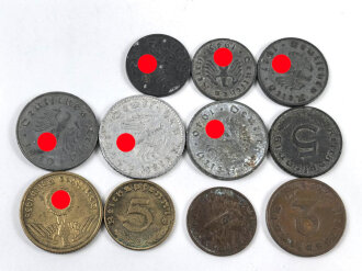 11 Stück Kleinmünzen III.Reich