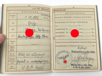 Wehrpaß Heer, eingeestellt am 2.7.1935 bei Landespolizei Abteilung Hanau