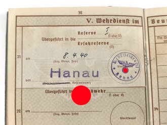Wehrpaß Heer, eingeestellt am 2.7.1935 bei Landespolizei Abteilung Hanau