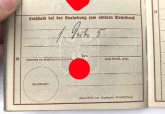 Wehrpaß Heer, eingeestellt am 2.7.1935 bei Landespolizei Abteilung Hanau