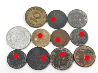 11 Stück Kleinmünzen III.Reich