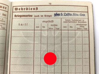 Wehrpaß Heer, eingestellt am 19.7.1937 bei Infanterie Regiment 53 Weißenfels.