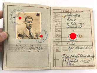 Wehrpaß Heer, eingestellt am 19.7.1937 bei Infanterie Regiment 53 Weißenfels.