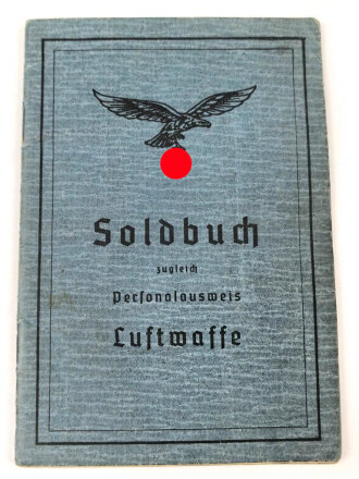 Soldbuch Luftwaffe,  ausgestellt am 11.9.1944 bei Flieger Horst Kommandantur Neukuhren.