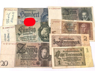 7 Stück Geldscheine III.Reich