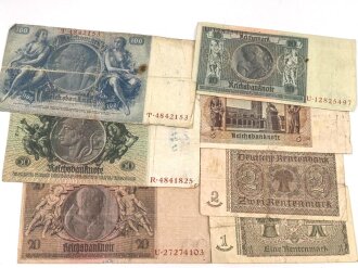 7 Stück Geldscheine III.Reich
