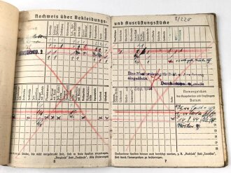 Soldbuch Heer,  ausgestellt am 23.2.1944 bei Landes Schützen Ersatz und Ausbildungs Batl. 12.