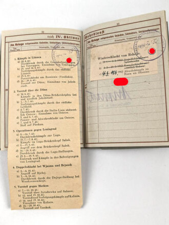 Wehrpaß Heer, eingestellt am 7.2.1941 bei Kradschützen Ersatz Btl.1 Meiningen.