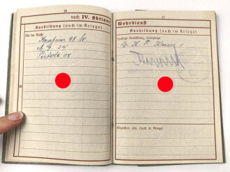 Wehrpaß Heer, eingestellt am 7.2.1941 bei Kradschützen Ersatz Btl.1 Meiningen.