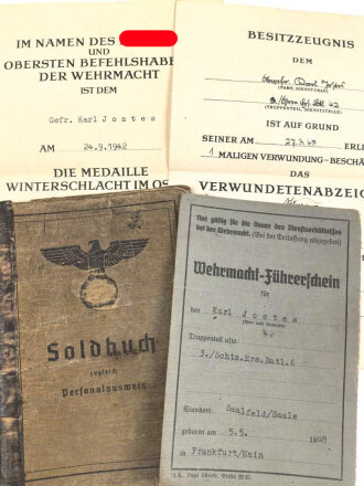 Soldbuch Heer, ausgestellt 30.4.1941 bei Schützen Ersatz Btl. 6 Saalfeld.