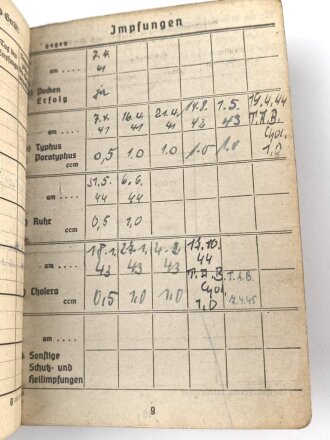 Soldbuch Heer, ausgestellt 30.4.1941 bei Schützen Ersatz Btl. 6 Saalfeld.