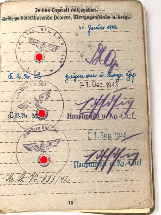 Soldbuch Heer, ausgestellt 30.4.1941 bei Schützen Ersatz Btl. 6 Saalfeld.