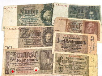 7 Stück Geldscheine III.Reich