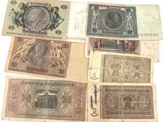 7 Stück Geldscheine III.Reich