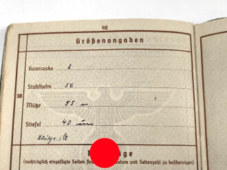 Wehrpaß Heer,  eingestellt am 24.9.1939 bei Stabspersonal Infanterie Regiment 276 Königsbrück.