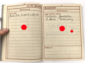 Wehrpaß Heer eingestellt am 4.11.1937 bei MG Kompanie Infanterie Regiment 13 Ludwigsburg.