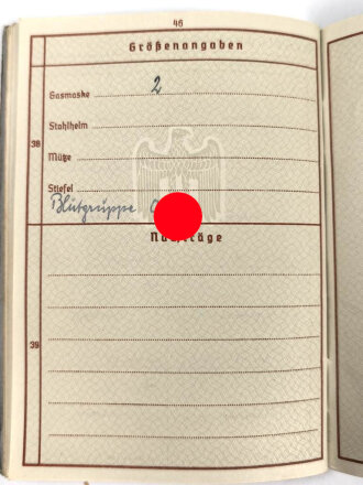 Wehrpaß Heer eingestellt am 4.11.1937 bei MG Kompanie Infanterie Regiment 13 Ludwigsburg.