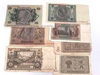 7 Stück Geldscheine III.Reich