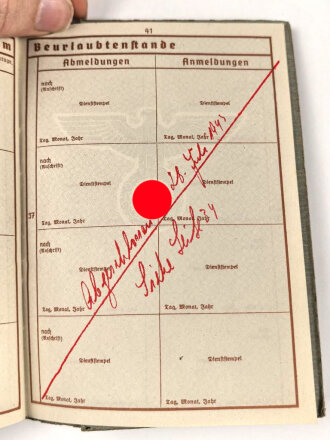 Wehrpaß  Luftwaffe, eingestellt am 10.5.1941 bei Fliegerhorstkompanie Liegnitz.