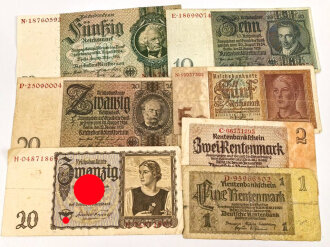 7 Stück Geldscheine III.Reich