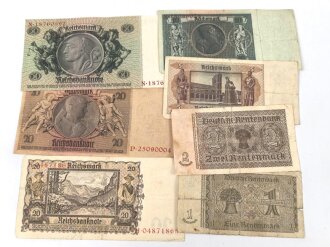 7 Stück Geldscheine III.Reich