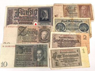 7 Stück Geldscheine III.Reich
