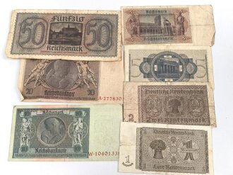 7 Stück Geldscheine III.Reich