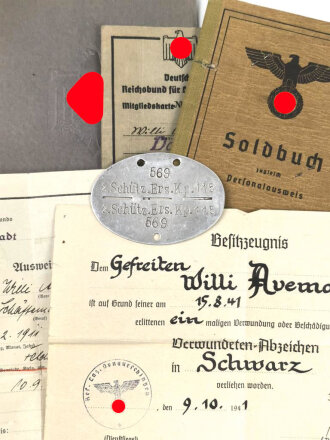 Soldbuch Heer, Ersatzausfertigung ausgestellt am 31.8.1944 bei Grenadier Btl. 110 Saargemünd.