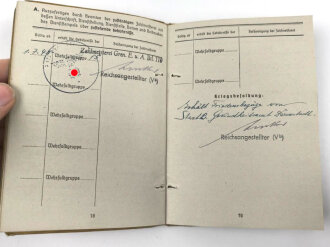 Soldbuch Heer, Ersatzausfertigung ausgestellt am 31.8.1944 bei Grenadier Btl. 110 Saargemünd.