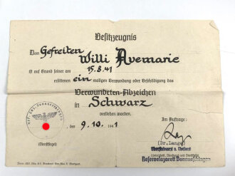 Soldbuch Heer, Ersatzausfertigung ausgestellt am 31.8.1944 bei Grenadier Btl. 110 Saargemünd.