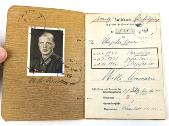 Soldbuch Heer, Ersatzausfertigung ausgestellt am 31.8.1944 bei Grenadier Btl. 110 Saargemünd.