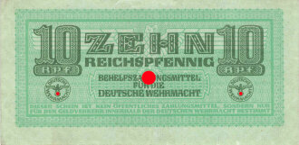 Zehn Reichspfennig, Behelfszahlungsmittel für die...