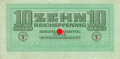 Zehn Reichspfennig, Behelfszahlungsmittel für die Deutsche Wehrmacht. Gebraucht