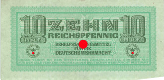 Zehn Reichspfennig, Behelfszahlungsmittel für die...